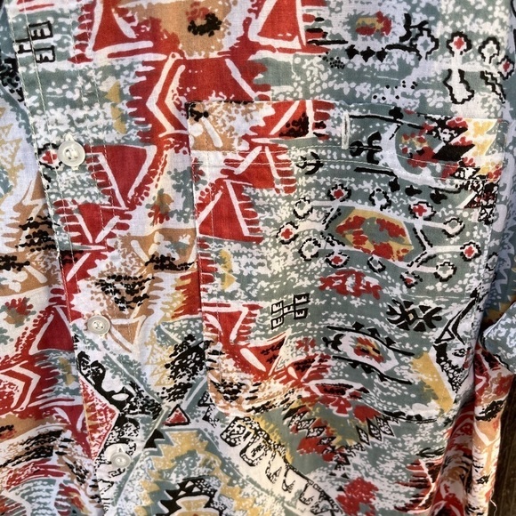 Men's Maneuvers Shirt Multicolor Southwest Button-Down M Cotton Beach Surf TIKI - Picture 4 of 9